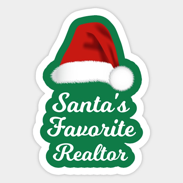 Santa's Favorite Realtor Funny Christmas Sticker by lightbulbmcoc